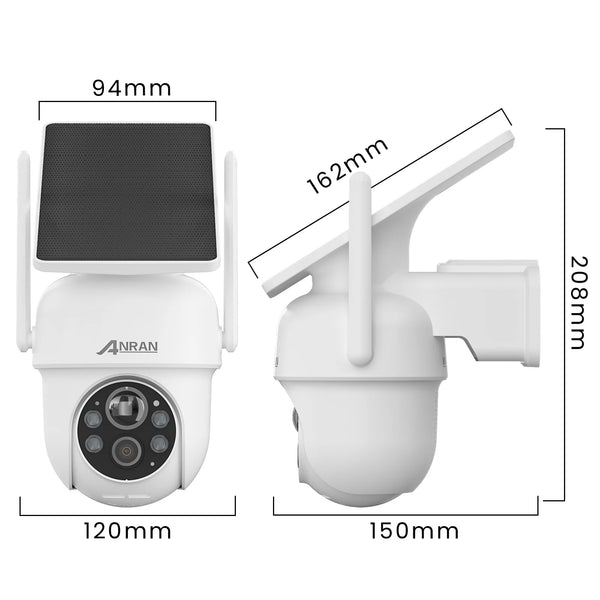 ANRAN Solar Camera With PIR Humanoid Detection For Outdoor Security 2K 2 4G WiFi - stepyours.com