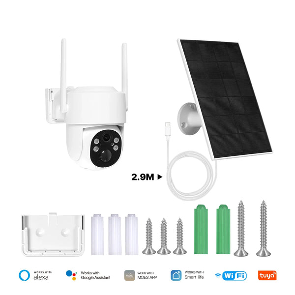 MOES Tuya Solar Powered 4G WiFi 4MP Security Camera With Color Night Vision - stepyours.com