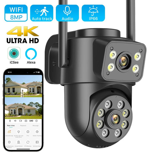 ANBIUX 8MP Dual Lens WiFi Camera - AI Human Detection Outdoor PTZ Security - stepyours.com
