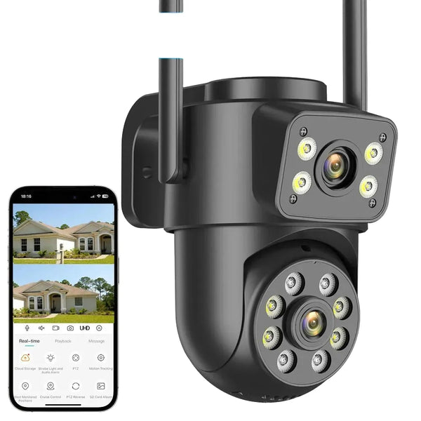 ANBIUX 8MP Dual Lens WiFi Camera - AI Human Detection Outdoor PTZ Security - stepyours.com