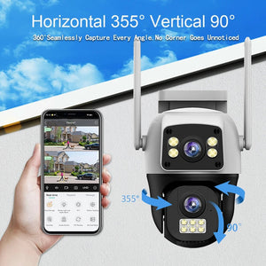 8MP 4G Dual Lens Outdoor Surveillance Camera - With PTZ And Dual Screen - stepyours.com