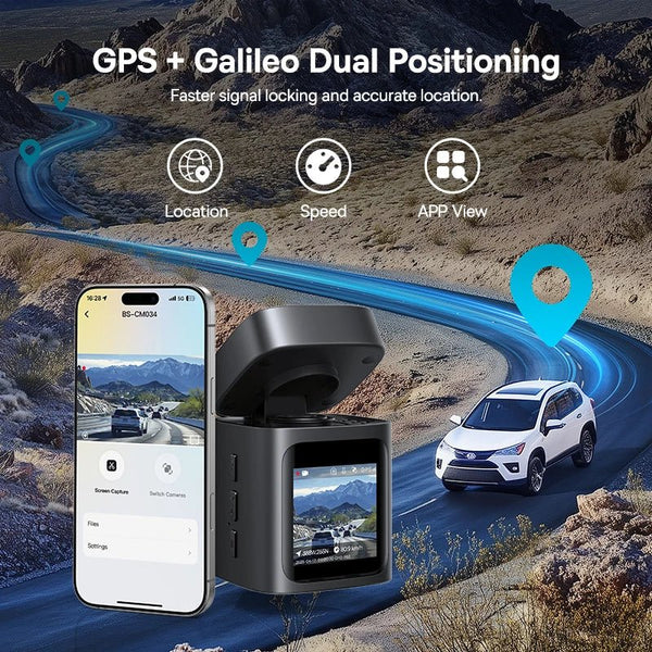 Baseus VD1 3K Dash Cam Front And Rear With GPS Supercapacitor 24H Parking - stepyours.com