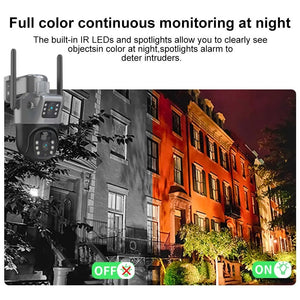 8MP 4K Solar WiFi Outdoor Dual Lens PTZ Camera - Wireless AI Alerts - stepyours.com
