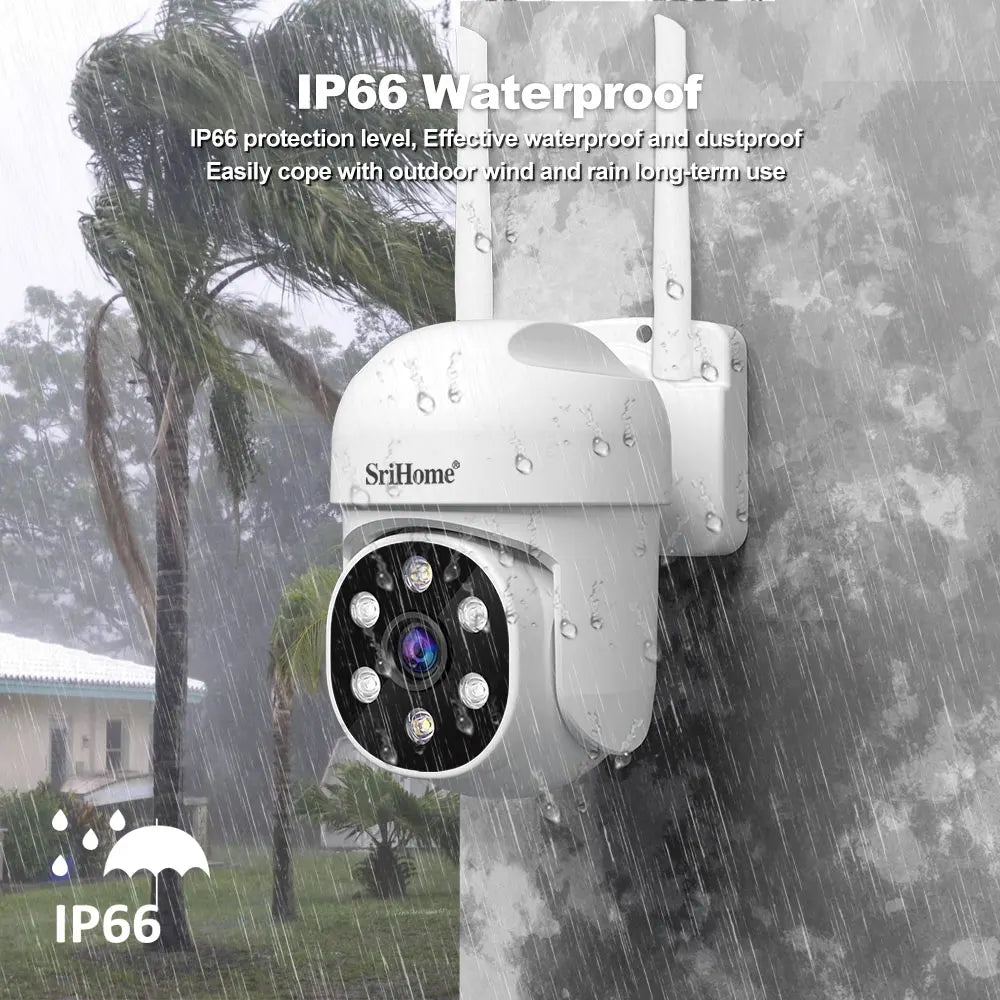 Srihome SH061 Wireless PTZ AI 1080P Home Security Camera Night Vision CCTV - stepyours.com