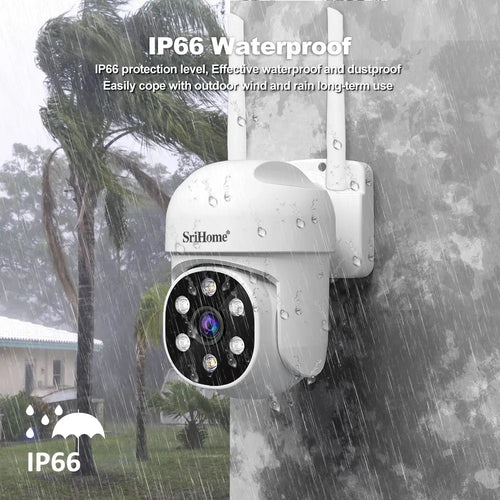 Srihome SH061 Wireless PTZ AI 1080P Home Security Camera Night Vision CCTV - stepyours.com