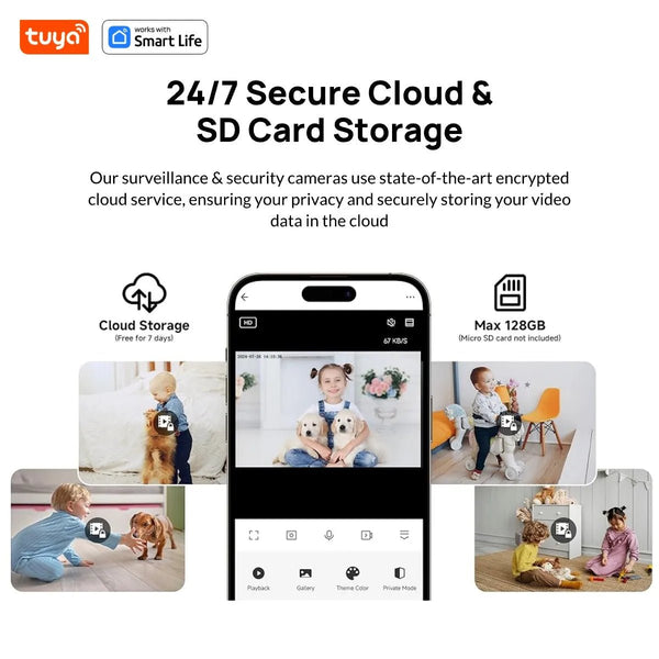 3MP HD Tuya Smart Indoor Outdoor Security Camera With Color Night Vision - stepyours.com