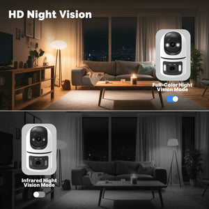 Moes Tuya WiFi Indoor Smart Camera 4MP Dual Lens Night Vision Two Way Audio - stepyours.com