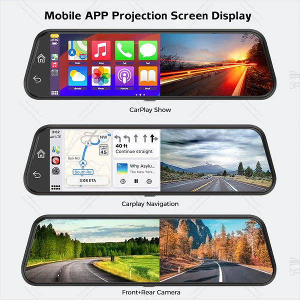 4K Car DVR Touch Screen Dash Cam CarPlay Android Auto Night Vision - stepyours.com