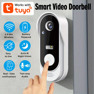 Tuya WiFi Video Doorbell - 2-Way Audio, Outdoor 1080P HD, SD+Cloud Storage, Motion Detection, Easy Setup & Live Alerts by stepyours.com