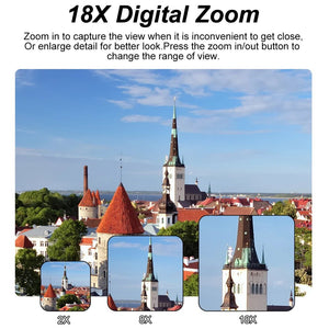5K Compact Digital Camera With 18X Zoom 180 Degree Flip Screen For YouTube Vlog - stepyours.com