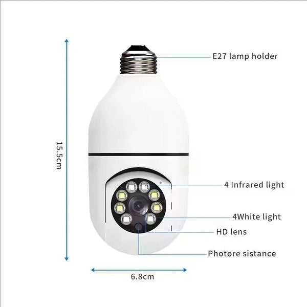 Gemodi 4G WiFi E27 Bulb Cam - AI Tracking 1080p Indoor Security - stepyours.com