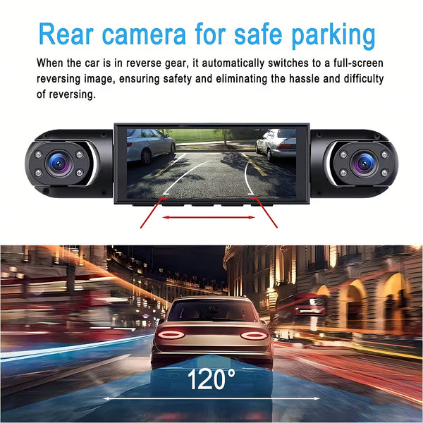 4 Channel Dash Cam With Front And Rear Night Vision Quad Vehicle DVR - stepyours.com