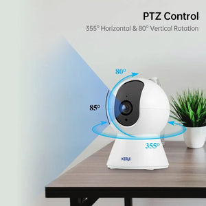 Kerui 5MP 8MP 4K Mini WiFi IP Camera - Tuya Auto Tracking Indoor Security Hooks - stepyours.com