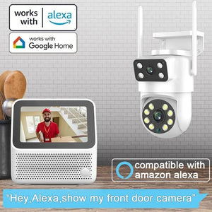 Tuya Dual Lens PTZ WiFi Camera Outdoor - 4K 8MP AI Auto Tracking Hooks - stepyours.com