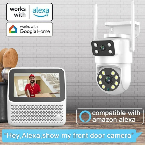 Tuya Dual Lens PTZ WiFi Camera Outdoor - 4K 8MP AI Auto Tracking Hooks - stepyours.com