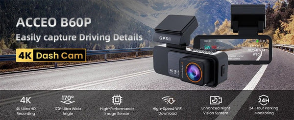4K Dash Cam Car Camera With GPS WiFi Night Vision Dual Lens Rear View - stepyours.com
