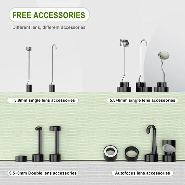 ENWOR Industrial Endoscope 4.3 Inch IPS Screen Autofocus Camera With Triple Lens - stepyours.com