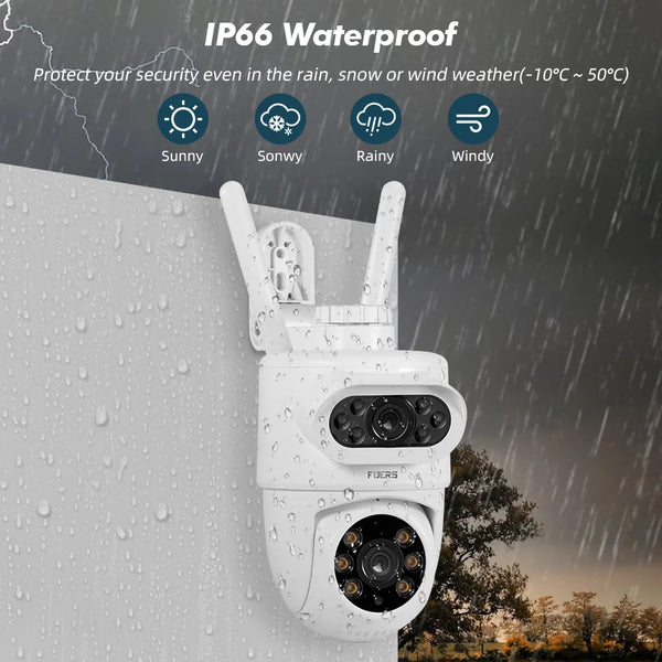 FUERS 5K 10MP Dual Lens IP Camera Tuya Smart - Auto Tracking Surveillance - stepyours.com