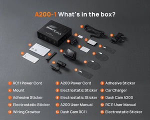 70mai A200 Dash Cam 2 Inch LCD Dual Channel 1080P Car DVR 24H Parking - stepyours.com