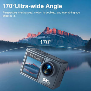 HUAFANT M4R Action Camera 5K 4K60FPS Waterproof 30m IPS Touch LCD 5X Zoom - stepyours.com