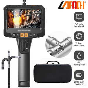 Lafoch S10 360 Degree Rotating Dual Lens Endoscope - 3.9mm Probe, 5 Inch IPS - stepyours.com