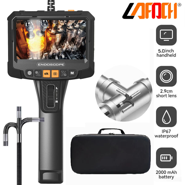 Lafoch S10 360 Rotating Dual Lens Endoscope - 3.9mm Probe, 5 - Inch IPS Display - stepyours.com
