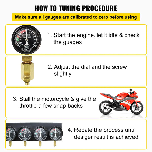 Motorcycle Carb Sync Tool Gauge Kit — product image 6