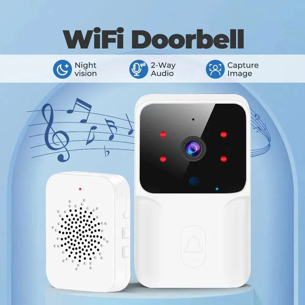 WiFi Doorbell Home Tuya WiFi Wireless Doorbell DC AC Battery Powered Camera Bell with Alex Google Bundle Video Doorbell Camera by stepyours.com