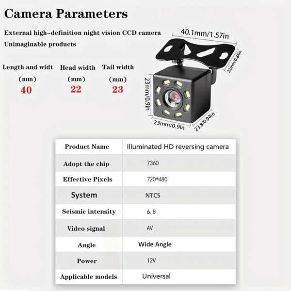 IR Car Rear View Camera Wide Angle Waterproof CCD Night Vision Universal For BMW - stepyours.com