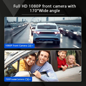 1080P WiFi Dual Dash Cam Front Inside Car with IR Night Vision Loop Recording - stepyours.com