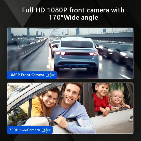 1080P WiFi Dual Dash Cam Front Inside Car with IR Night Vision Loop Recording - stepyours.com