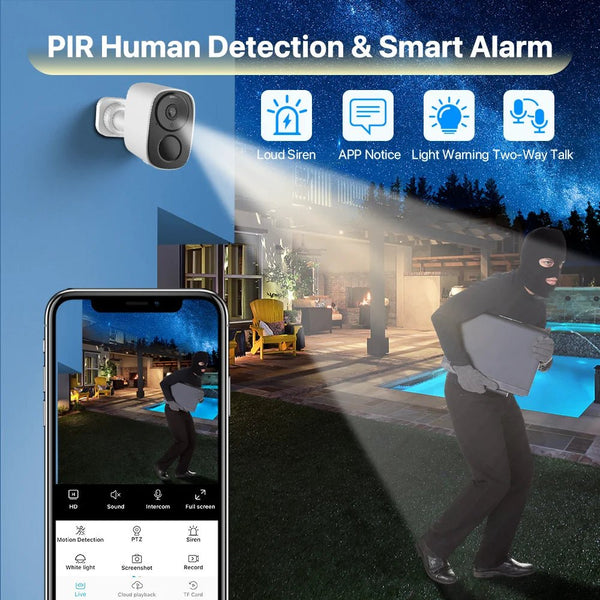 Vstarcam CB54 TZ 2K Solar Wireless Battery Security Camera With PIR Motion Alarm - stepyours.com