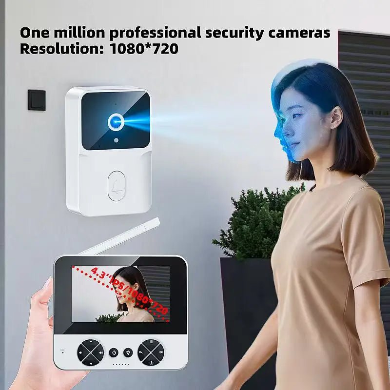 Wireless Video Doorbell 4.3 IR Night Vision Two Way Intercom - stepyours.com