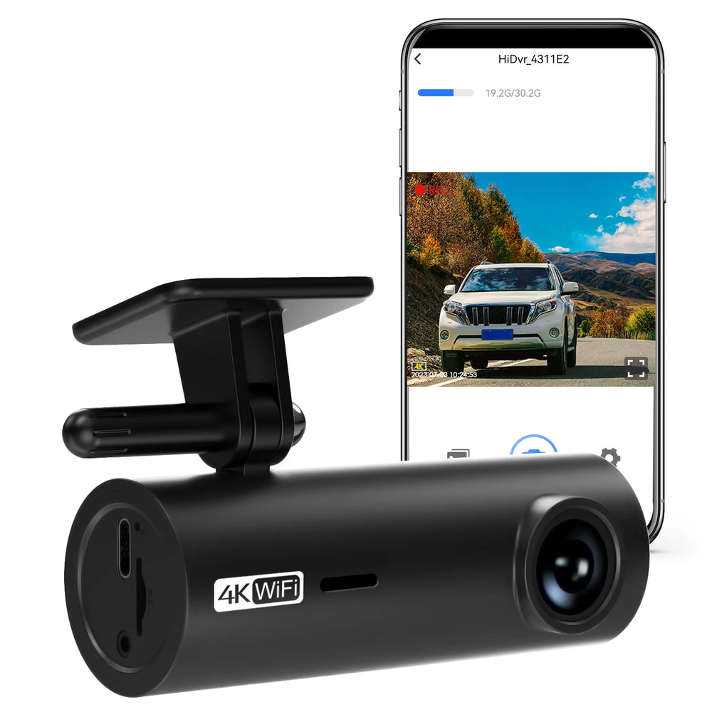 4K Car Dash Cam DVR With WiFi Front Camera 3840x2160 Night Vision Parking - stepyours.com