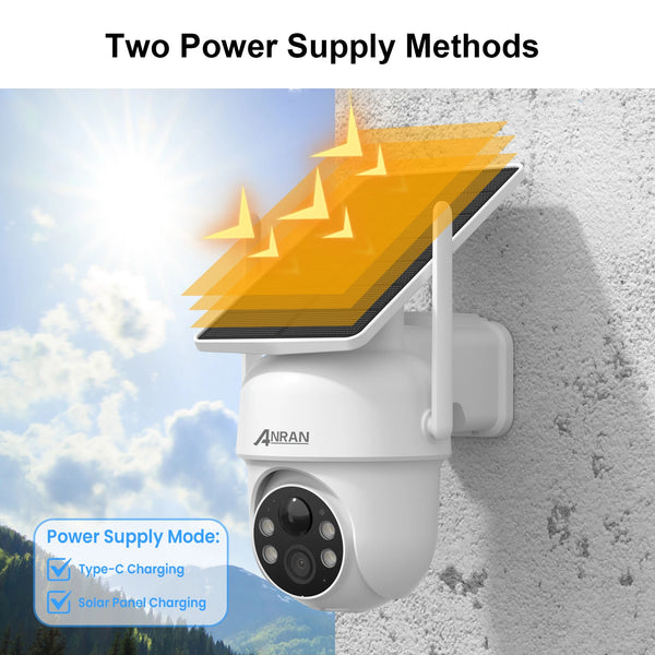 ANRAN Solar Camera With PIR Humanoid Detection For Outdoor Security 2K 2 4G WiFi - stepyours.com