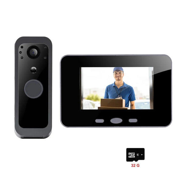 Yuezhe Tuya Smart Life WiFi Video Doorbell PIR Camera 2MP Outdoor Waterproof Wireless Door Security Intercom System 5' Monitor by stepyours.com