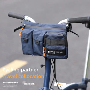 Rhinowalk Bike Handlebar Bag 2L Big Capacity Cycling Bag Front Tube Pannier Basket Shoulder Fannt Pack MTB Road Accessories