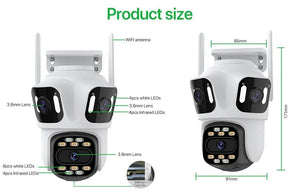 WONSDAR Three Lens Three Screen IP Camera - AI Auto Tracking For Total Security - stepyours.com