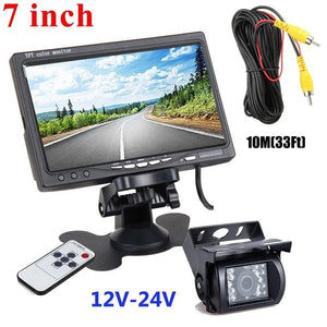 12 To 24V IR Back Up Camera Night Vision For RV Truck Car With 7 Inch Monitor - stepyours.com