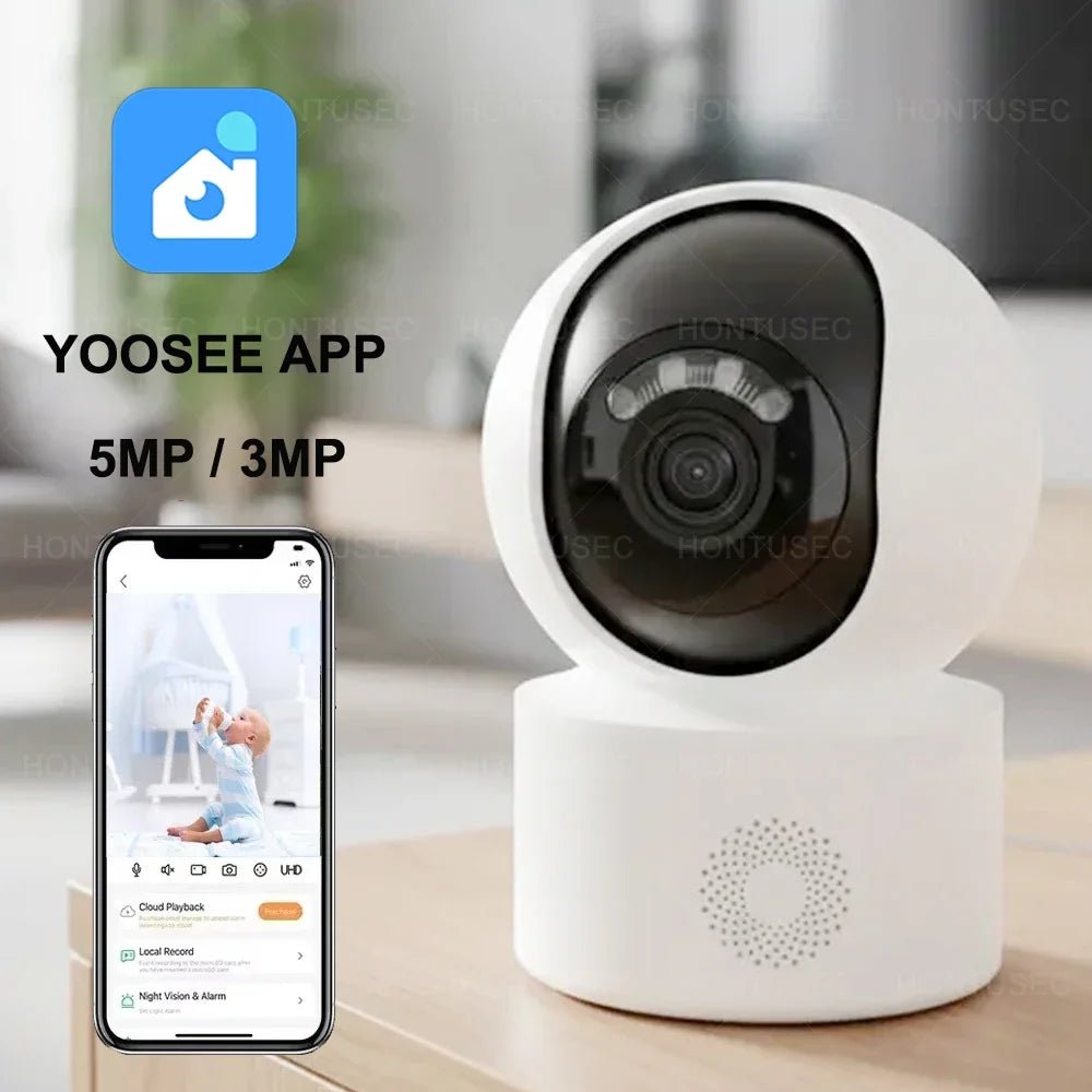 Yoosee 5MP WiFi Indoor PTZ Mini IP Camera - Color Night Vision And Two Way Audio - stepyours.com