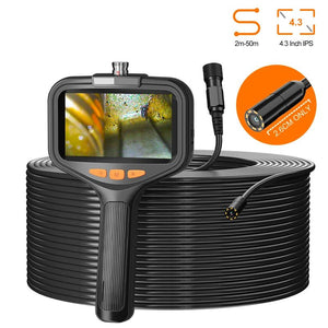 Four Point Three Inch Industrial Endoscope Camera 1080P HD 50m Rigid Cable - stepyours.com