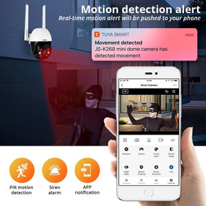 KERUI Outdoor PTZ WiFi Security Camera - 8MP UHD Tuya AI Detection Hooks - stepyours.com