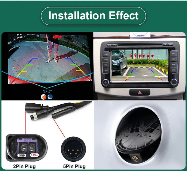 170 Degree AHD 1080P Flip Emblem Rear View Camera For VW Golf 6 7 8 - stepyours.com