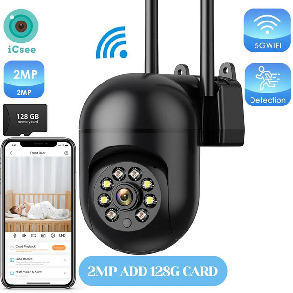 4MP Outdoor WiFi Camera 2K PTZ Night Vision IP Surveillance ICSee App - stepyours.com