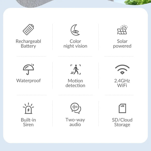 XVIM Solar Security Camera 1080P Wireless Battery Powered Outdoor Smart Motion - stepyours.com
