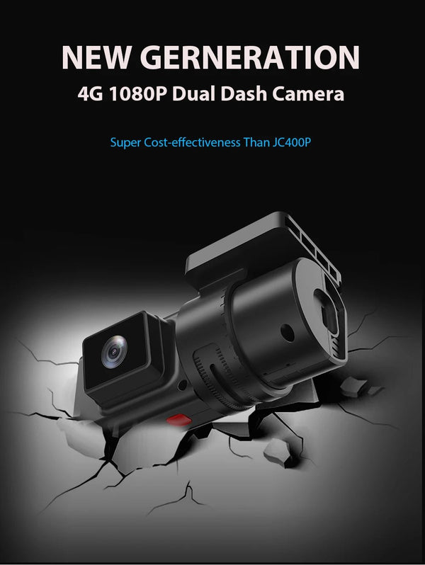 Jimi JC181 Mini 4G Dash Cam Dual Lens Live Stream GPS Tracking WiFi Hotspot - stepyours.com
