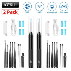 KERUI Ear Wax Removal Cleaner With 5MP HD Camera - See Ear Canal Add Hooks - stepyours.com