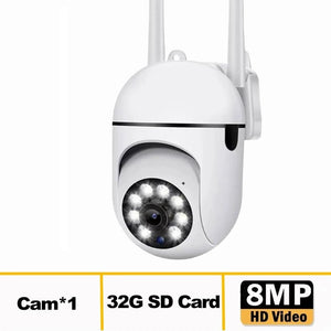 8MP WiFi Surveillance Camera PTZ IP Camera Color Night Vision AI Human Tracking - stepyours.com