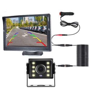 Universal Backup Car Rear View Camera For Truck With 5 Inch Monitor Night Vision - stepyours.com