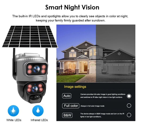 V380 Dual Lens 4G Solar PIR Camera Outdoor Security 8MP 4K IP Cam - stepyours.com